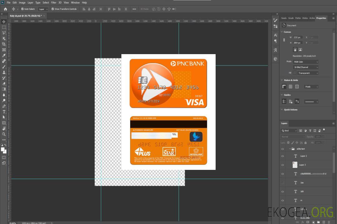 Carte Visa de la banque PNC américaine template Carte Visa de la banque PNC américaine template